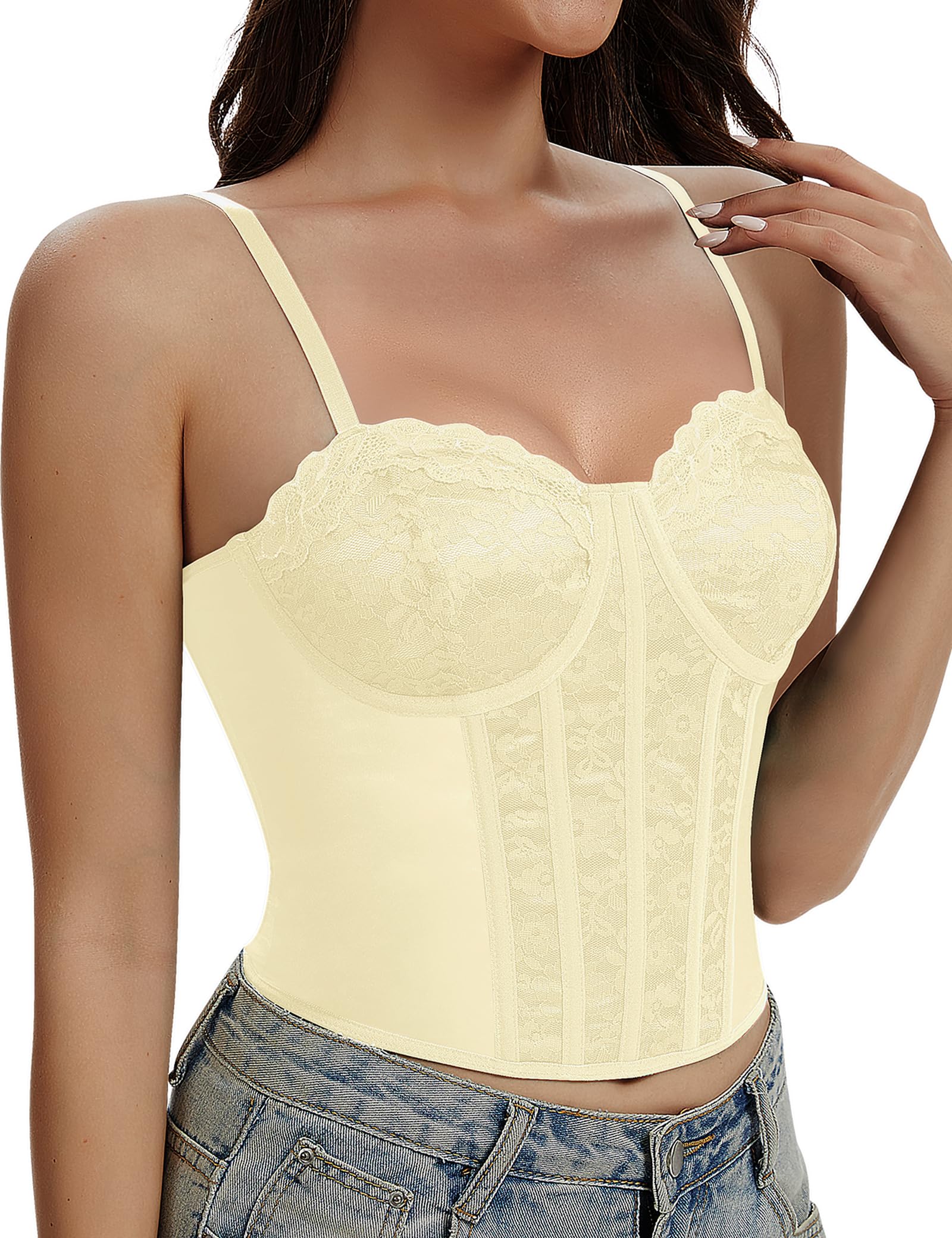 Lace Corset Tops for Women Sexy Bustier Top