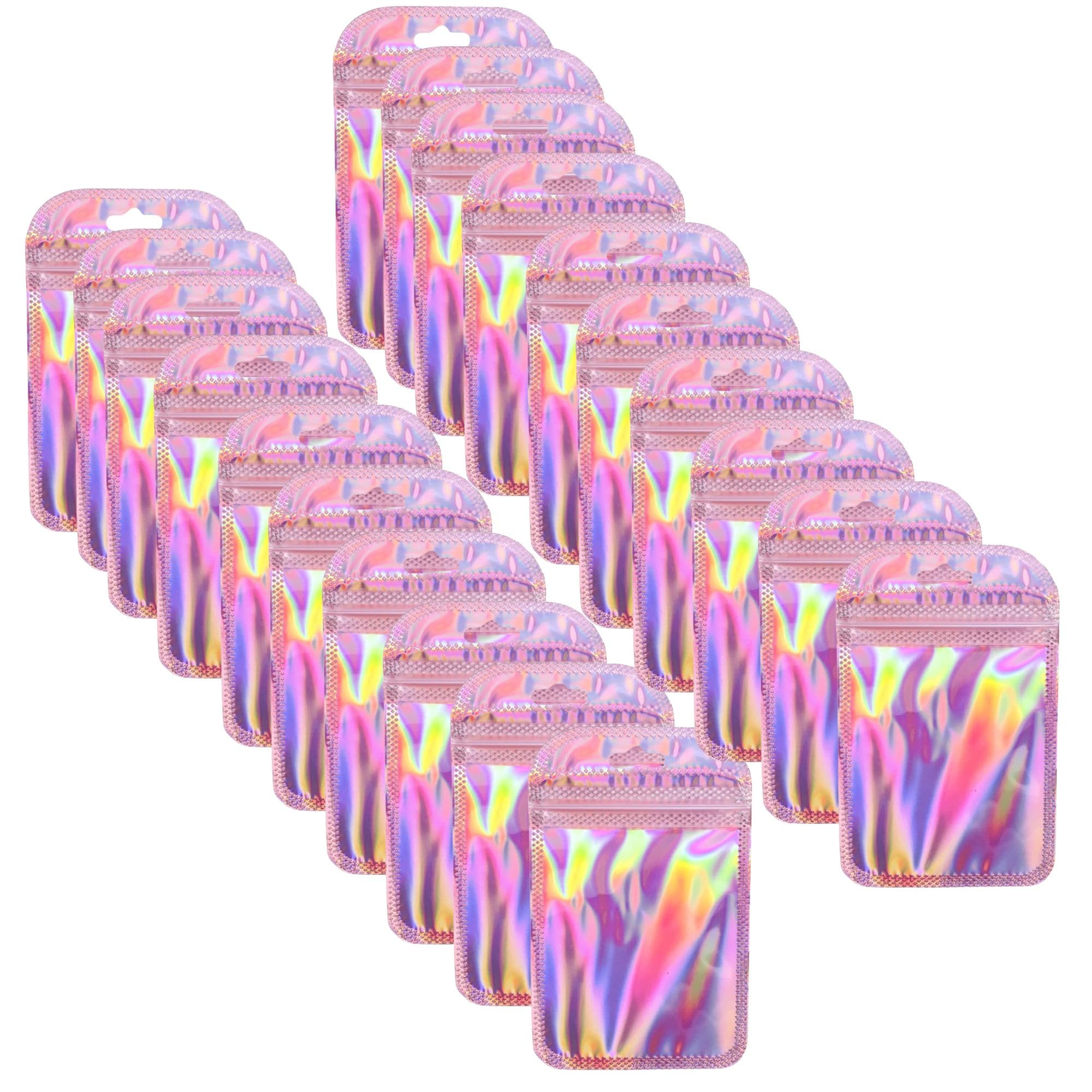 Birthday Popper Rose Gold Holographic Ziplock Bags | Set of 20, 5.31 x 9.64 Inch | Resealable Odor-Proof Sample Pouches for Candy, Jewelry, Food, Snacks, Cosmetics | Ideal Birthday Return Gifts (B0CXSP9F9K) Amazon Price History, Amazon Price Tracker