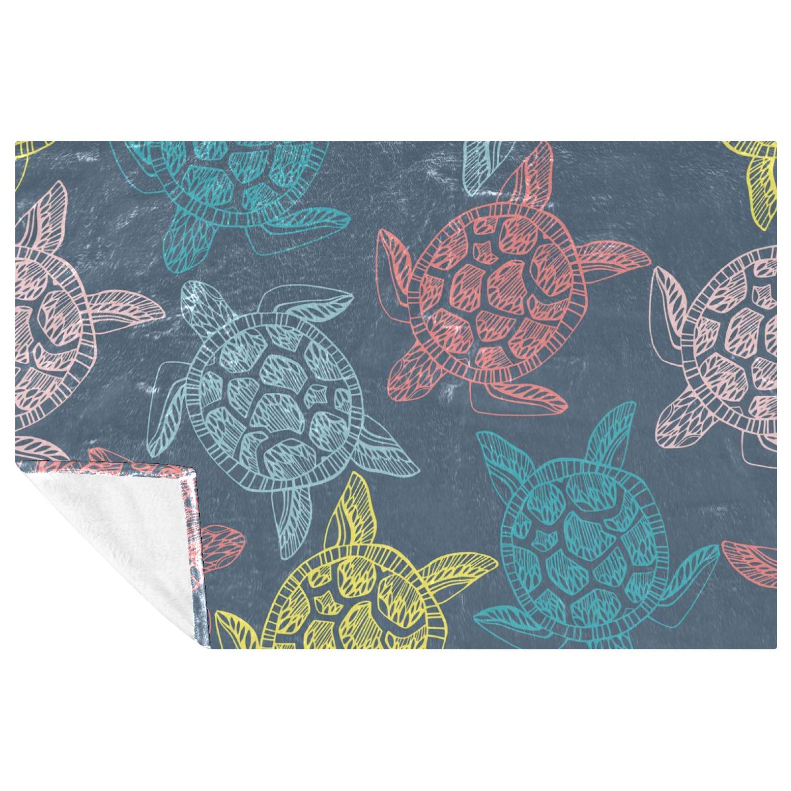 Couverture douce anti-froid pour canapé et lit plaid tortues 150x100