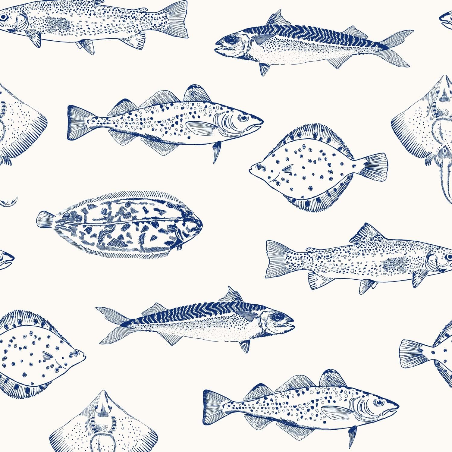 Joules Name The Plaice Coast Blue Wallpaper