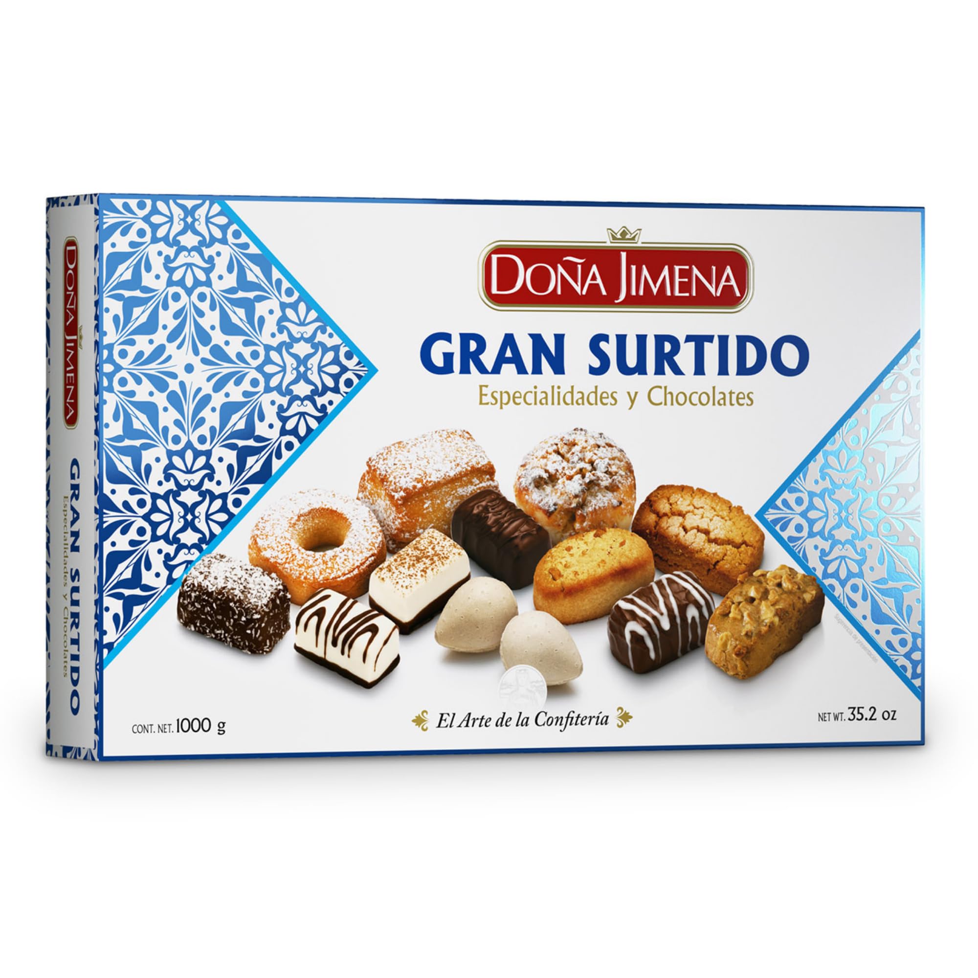 Doña Jimena Gran Surtido de Dulces Tradicionales 1000 Gramos, Especialidades y Chocolates Mini Pralinés Sabores Variados, Típico Dulce Navideño Receta Artesanal