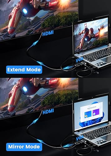 Miniatura 6 de FOINNEX Convertidor adaptador VGA a HDMI con audio, (salida de fuente de PC VGA a TVmonitor con conector HDMI), VGA macho activo en HDMI hembra