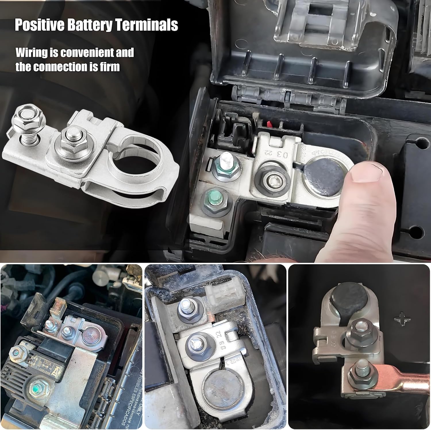 91980-3X010 Positive Battery Terminal,Car Battery Terminal Connector Fit for Kia Hyundai Sedona Soul EV Rio Forte5 2015-2020 Battery Terminal w/M6 Nuts for Fuse Connection