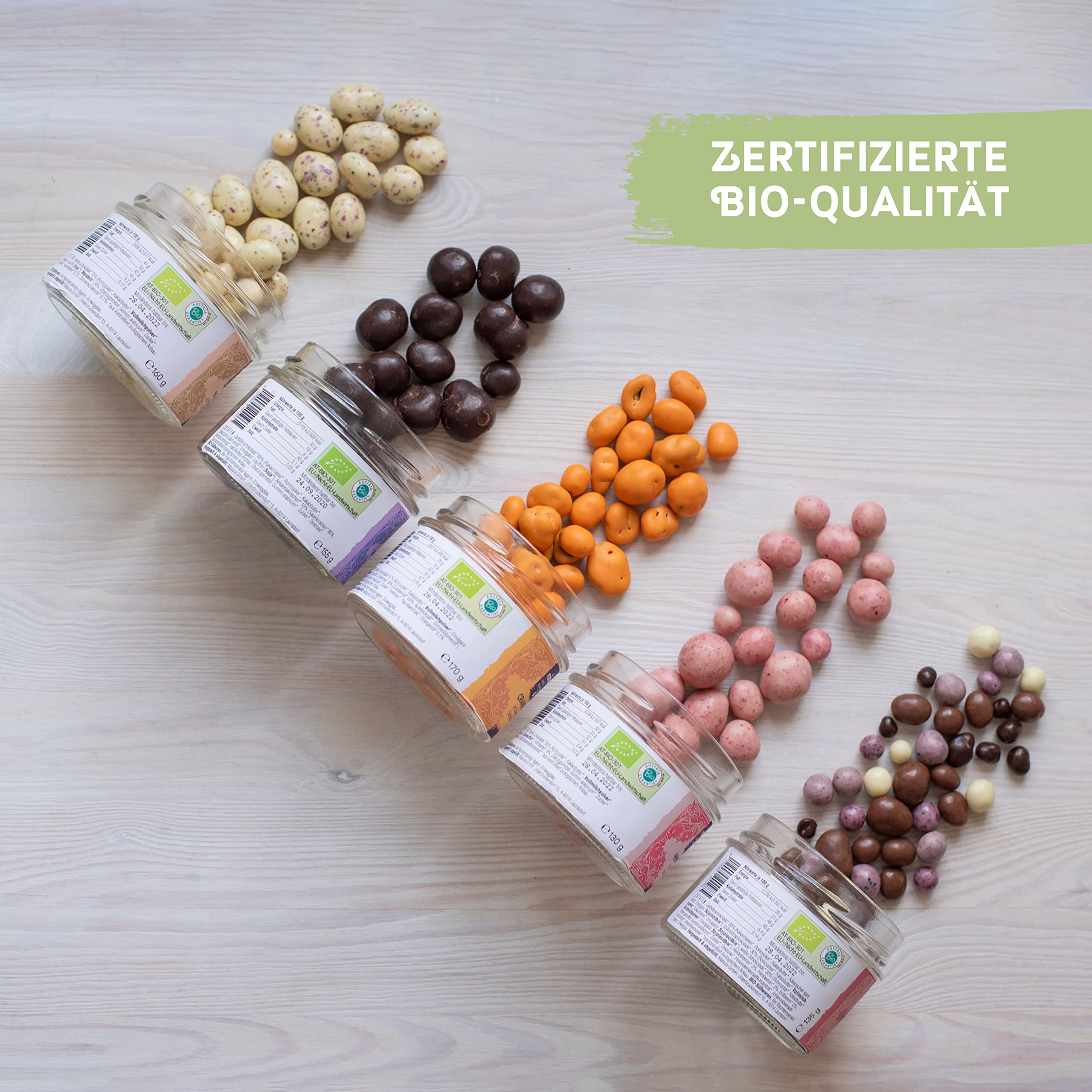 Sueße Versuchung Geschenkset - Bio Feinkost Schokolade mit Nüssen & Früchten | Schoko Süßigkeiten als Geschenk für Männer & Frauen - Edle Schokoladen Geschenkbox