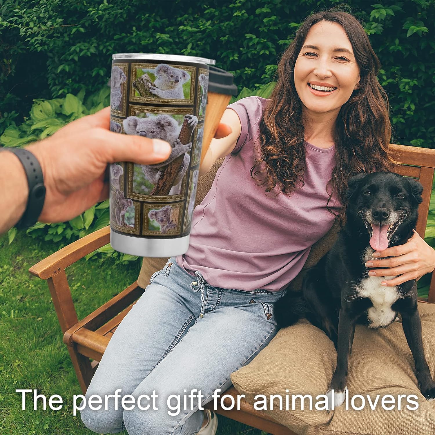 Koala Tumbler Cup with Lid Spill Proof Iced Coffee Travel Mug Insulated Stainless Steel Water Bottle 20 Oz Cold Drink Thermal Cups