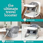 Infantino Ultimate Travel Booster, High Chair & Seat, Gray | Versatile & travel-friendly, Folds for on-the-go families, Doubles as high chair or booster