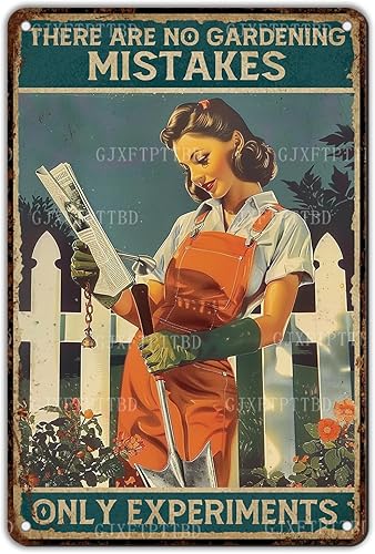 Vista 18 de Letrero de hojalata retro para mujer, con texto en inglés "Baking Because Murder is Wrong", divertido rústico, decoración de pared, arte de pared