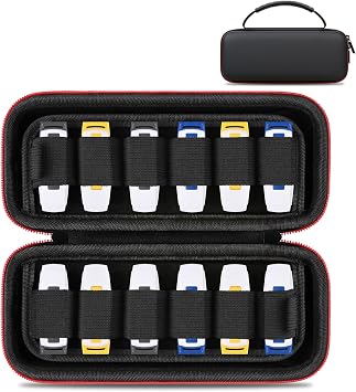 Lacdo USB Flash Drive Case Organizer Thumb Drive Holder Hard Storage Case for 24 SanDisk/SamData/Samsung USB Flash Drives Memory Sticks Jump Drive Portable Travel Carrying Bag with Handle, Black