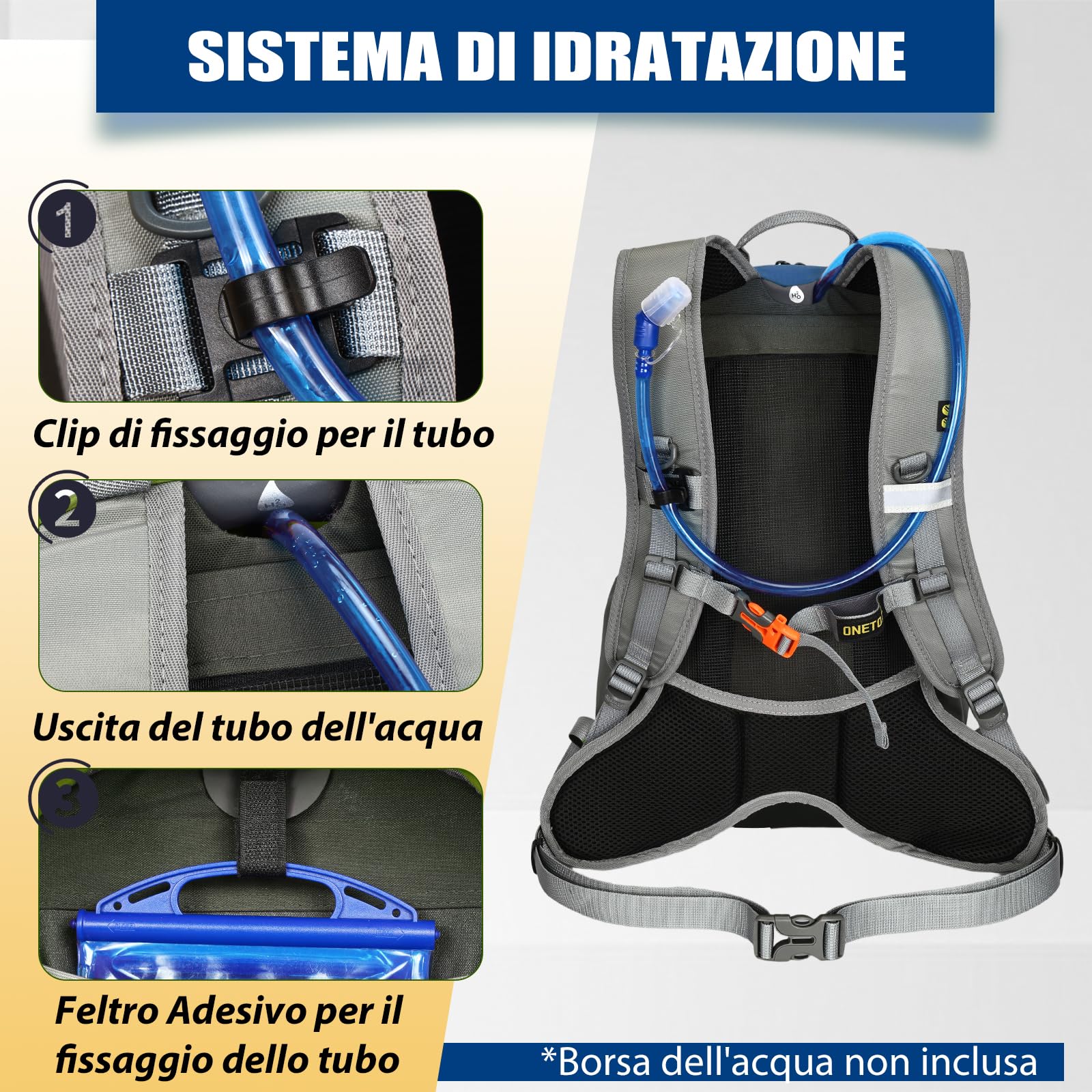 LOCAL LION Zaino Ciclismo con Sistema Schienale, Zaino per Bici con Copertina Antipioggia, Zaino MTB Impermeabile per Uomo Donna, Zaino Sportivo da Campeggio