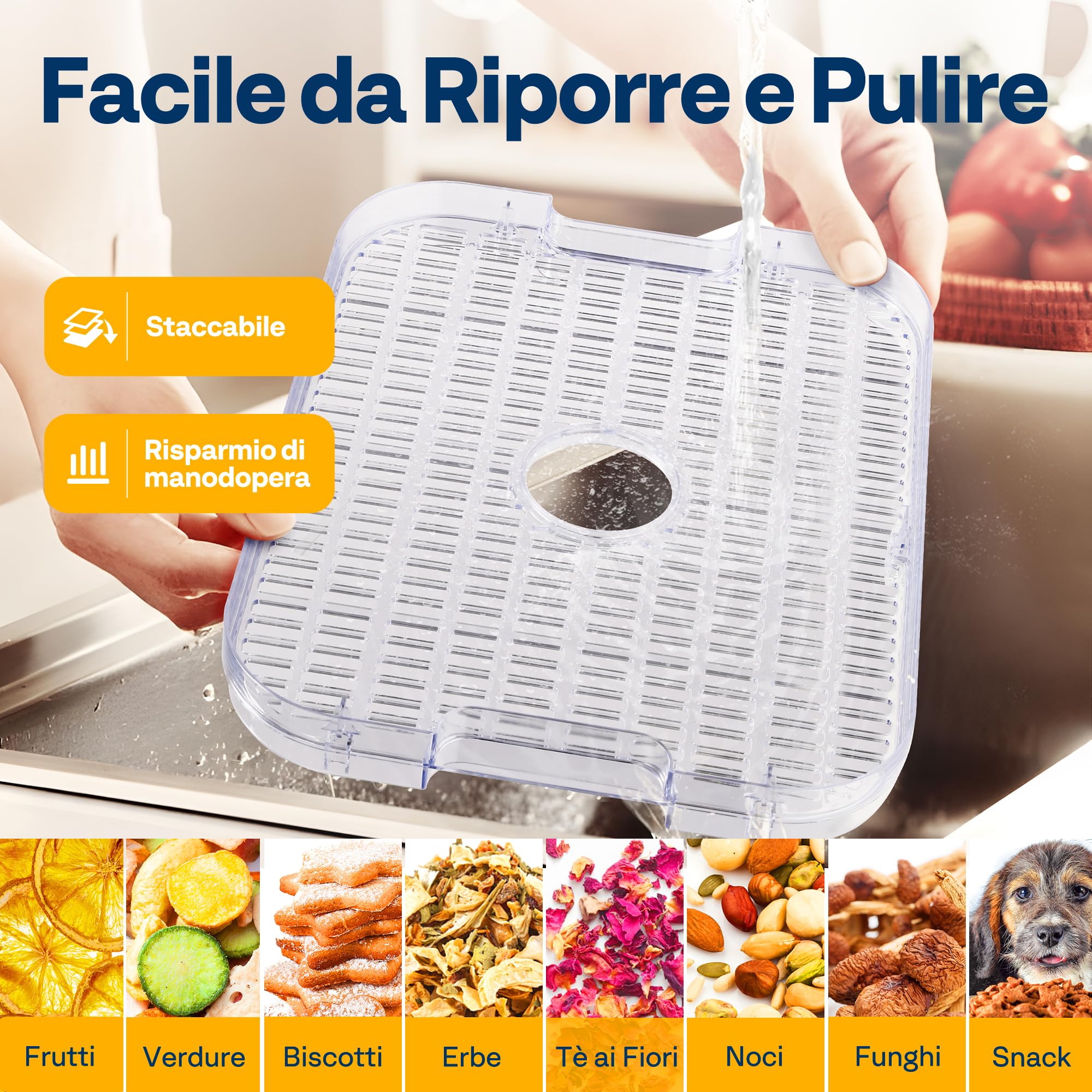 VIVOHOME Essiccatore Elettrico con 5 Vassoi 400W con Timer Digitale 72 Ore e Regolazione Della Temperatura per Frutta Verdura Carne Secca Erbe Manzo Funghi