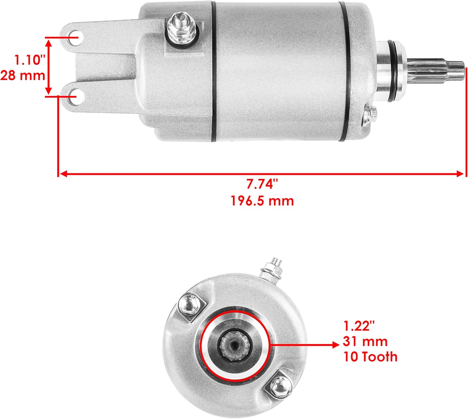 Caltric Starter Compatible With Honda Trx500 Trx500Fpa Trx500 Fpa Fa Foreman Rubicon 500 2001-2014