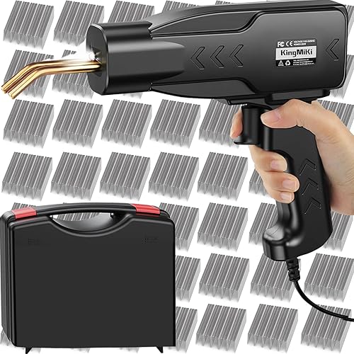 Soldador de plástico de 220 W, kit de soldadura de plástico de 200 grapas, proyectos de bricolaje, reparaciones de automóviles, kit de soldador de