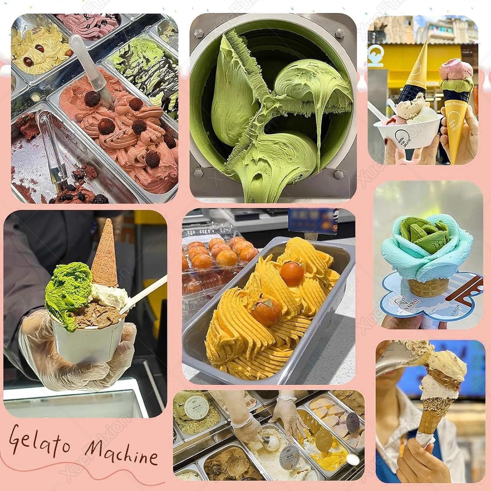 Machine à Glace Spaghetti Automatique à Haute Capacité – Équipement Professionnel pour la Production de Glace Italienne dans Les Hôtels,Patisseries et pour Les Food Trucks Red