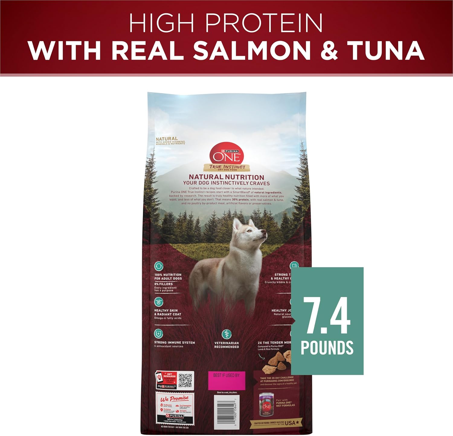 Purina ONE True Instinct With Real Salmon and Tuna Dry Dog Food - 7.4 lb. Bag