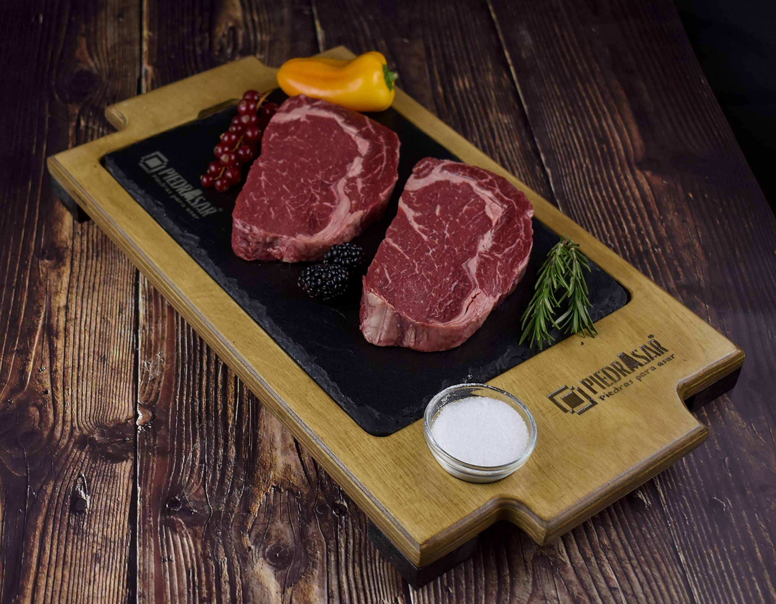 Plato de Pizarra de 20x30 cm Promo 6 Unidades con Base de Madera Peronalizada 1 Salsero