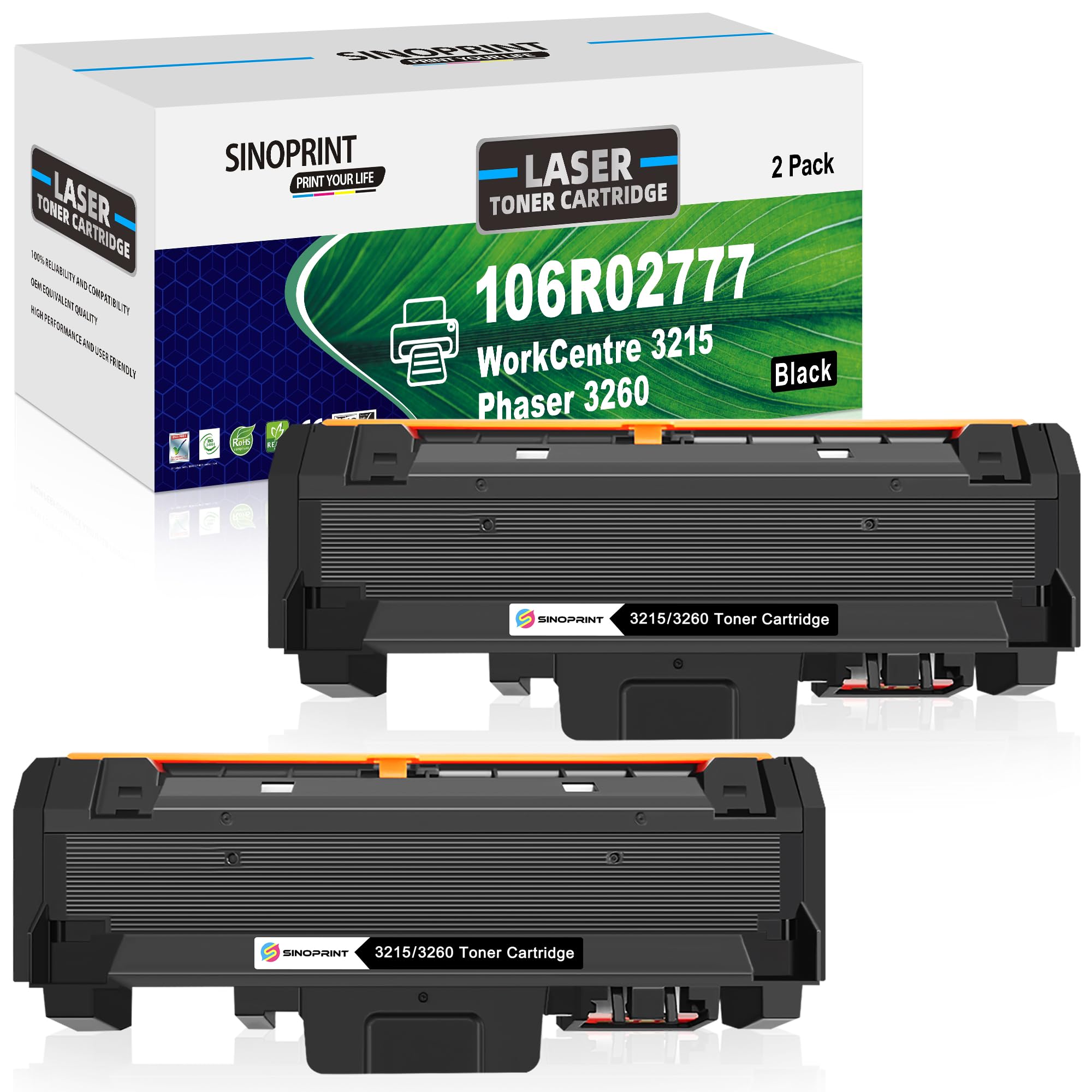 Compatible 3260 Toner Cartridge Replacement for Xerox 106R02777 Phaser 3260 3260/DI 3260/DNI 3052 WorkCentre 3215 3215/NI WorkCentre 3225 3225/DNI Printer Ink (Black,4-Pack)