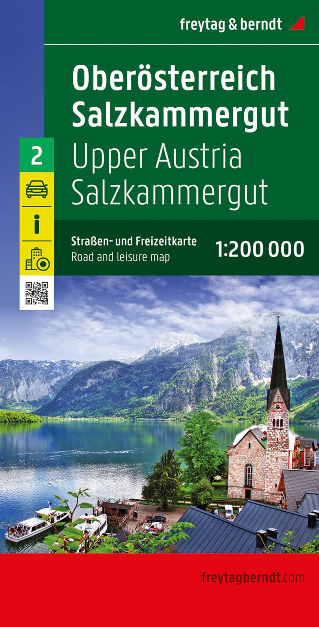 Upper Austria - Salzkammergut, road and leisure map by Freytag-Berndt SHEET MAP