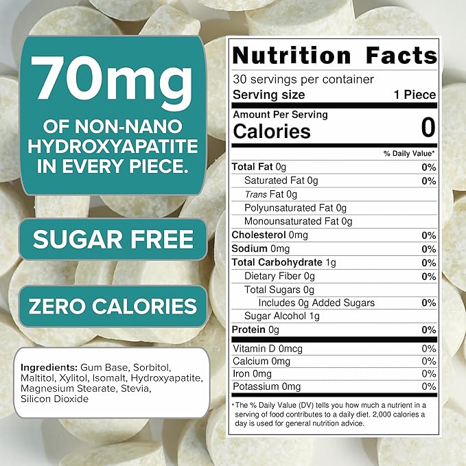 Chicle Remineralizante crait con Hidroxiapatita y Xilitol, Sabor Menta, 30 Unidades miniatura 2