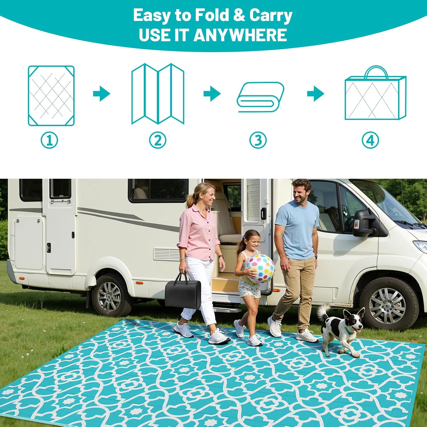 HEBE Outdoor Rug Waterproof 9x12, Plastic Straw Rug Camping Rug, Reversible Outdoor Patio Rugs RV Mat Clearance, Indoor Outside Floor Carpet for Porch,Deck,Camper,Balcony,Backyard