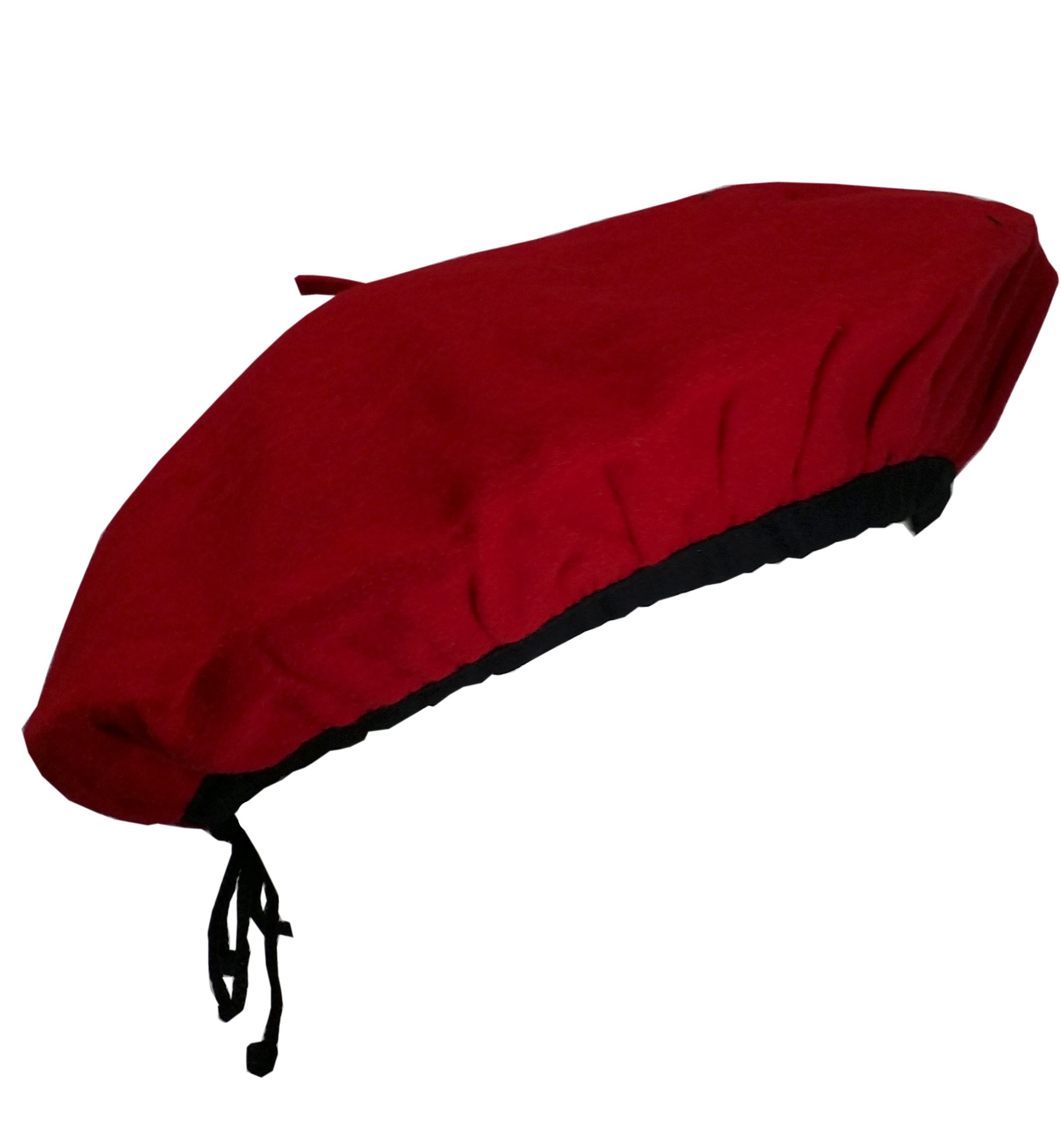 CHEFSKIN Felt RED Beret HAT, Adjustable Lightweight Fits Most