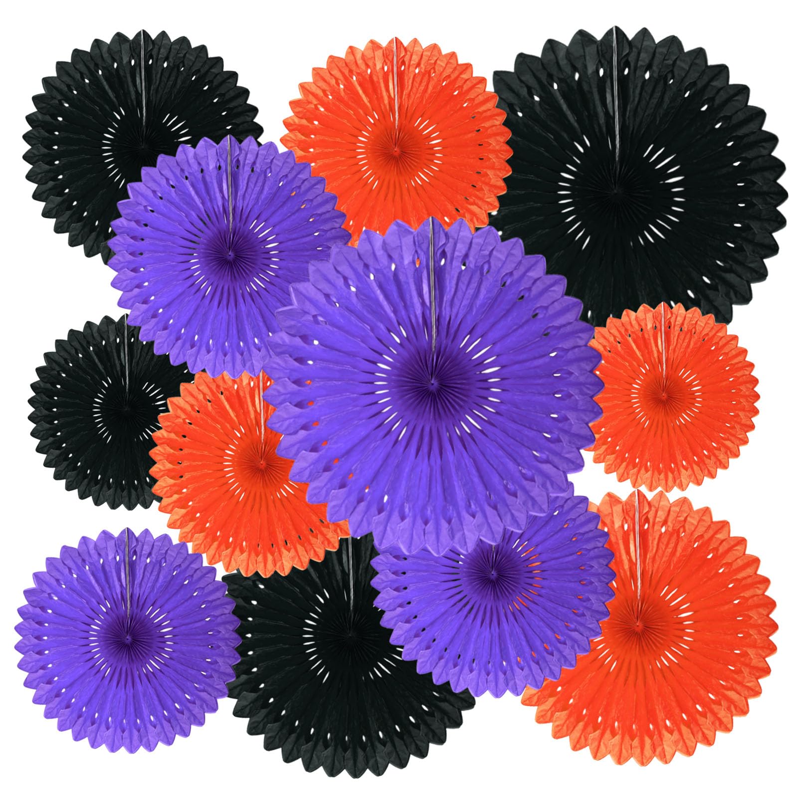 18 Pcs Halloween Hanging Paper Fan, Hanging Honeycomb Round Paper Fans for Weddings, Birthdays, Baby Showers, Classroom, Events Ceiling Party Supplies Decorations