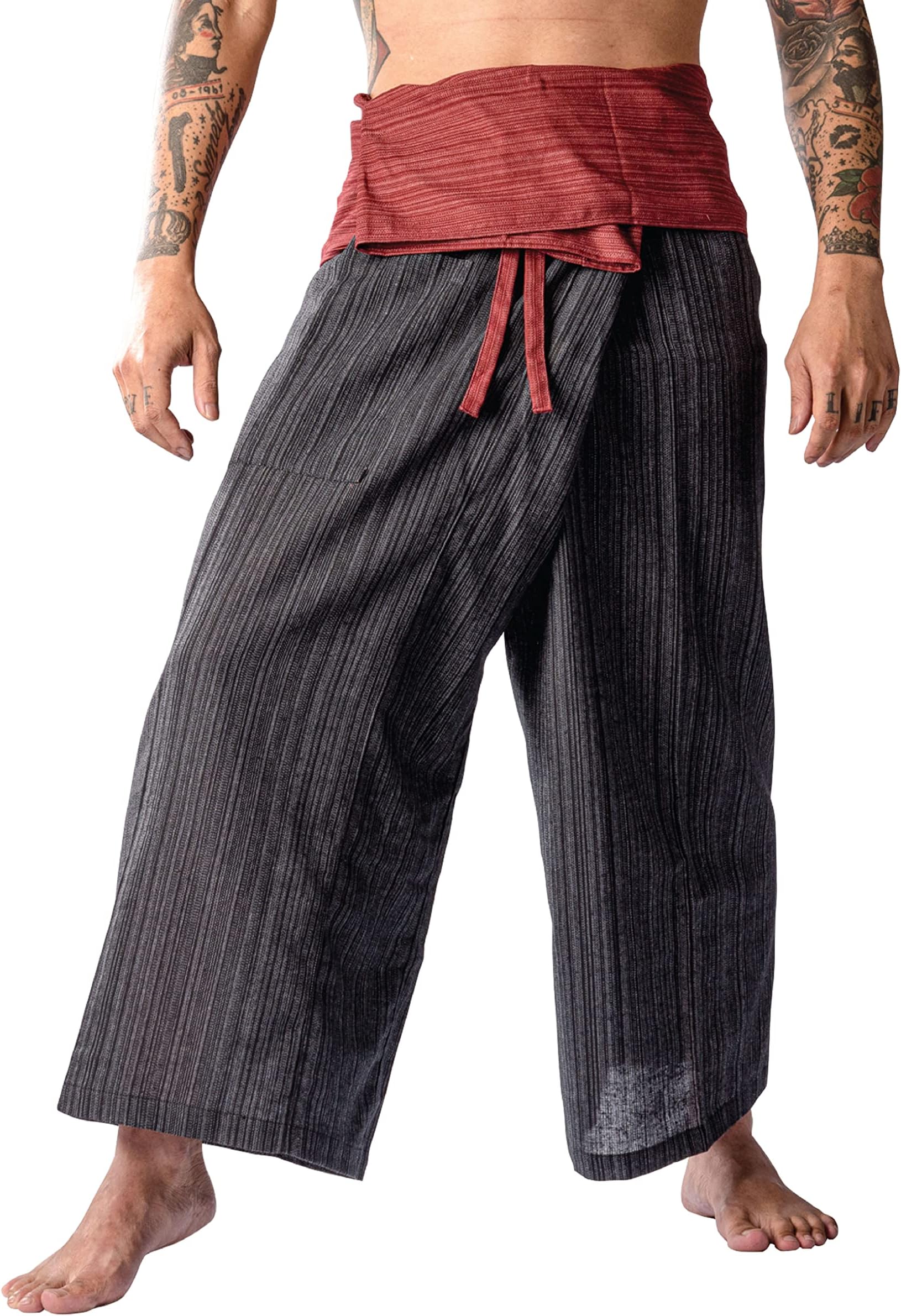 "THAICOMPLEX" 2 TONE Thai Fisherman Pants Yoga Trousers FREE SIZE Plus Size Cotton