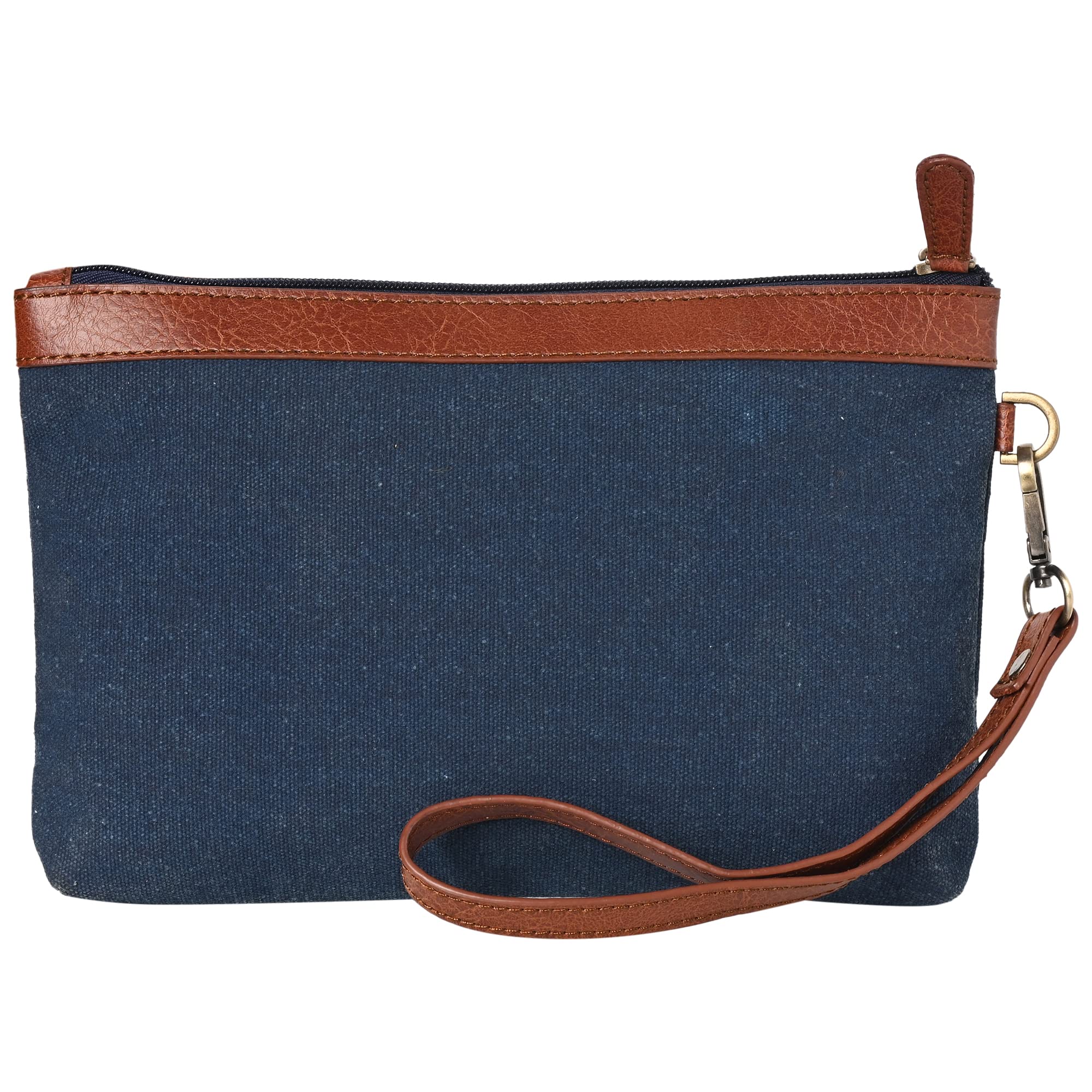 Mona B Canvas Tote Handbag for Women with Pouch perfect for Travel, College and office Use - Navy 1