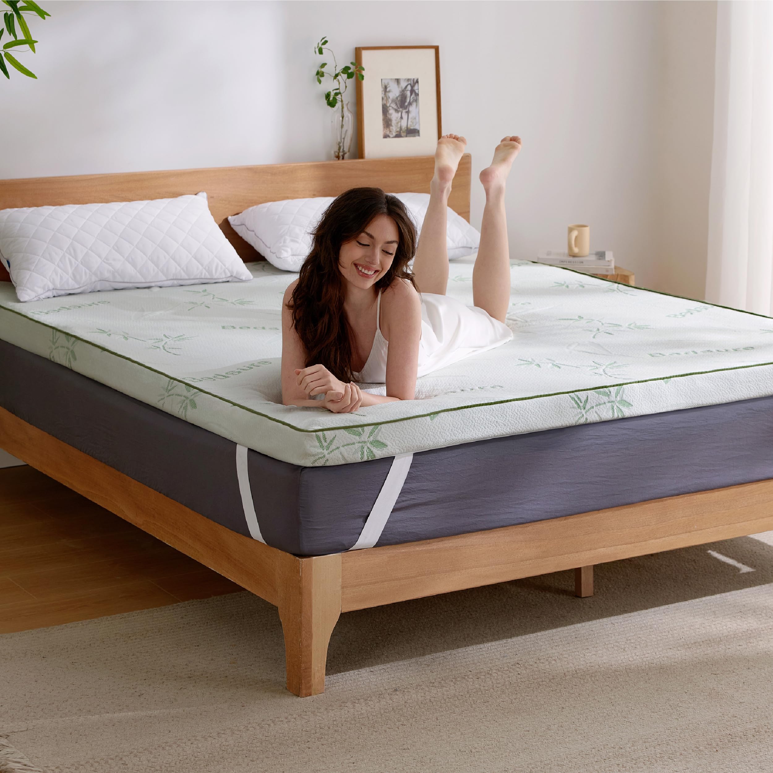 BEDSURE Matratzen Topper 140x200cm H2/H3 - Atmungsaktiver Bambusbezug 7 cm | Gel Memory Schaum für Boxspringbett Schlafsofa Bett, Gästebett Atmungsaktiv Öko-TEX Zertifiziert