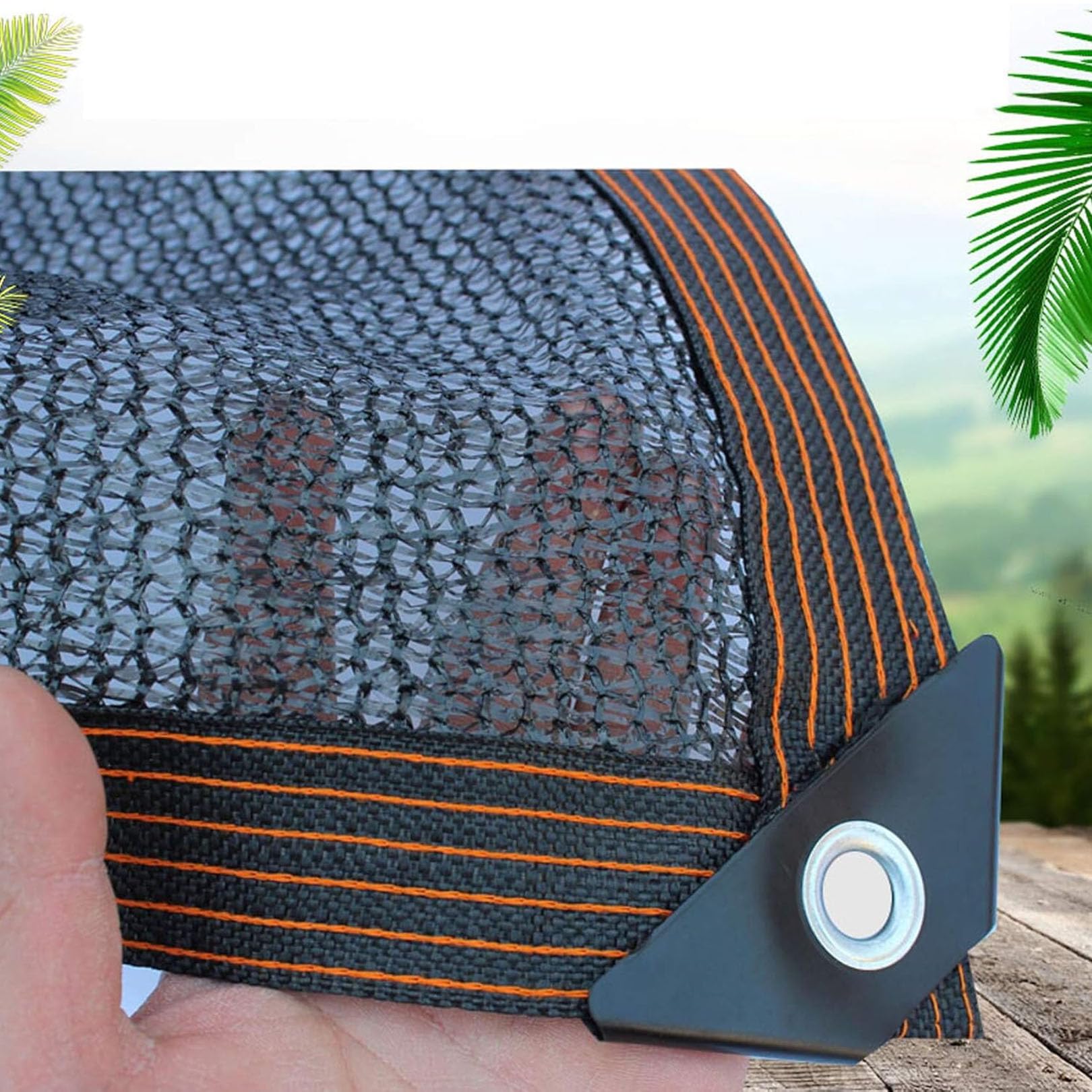 Filet d'ombrage de Jardin 5x5m 4 pôles 60-70% Résistant aux UV avec œillets