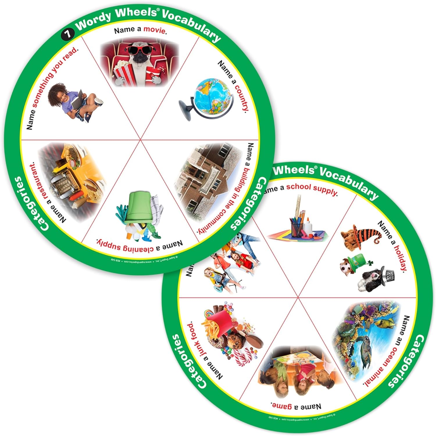 Super Duper Publications | Webber® Wordy Wheels® Vocabulary Wheels ONLY | Vocab Activity for Speech Therapy | Educational Game
