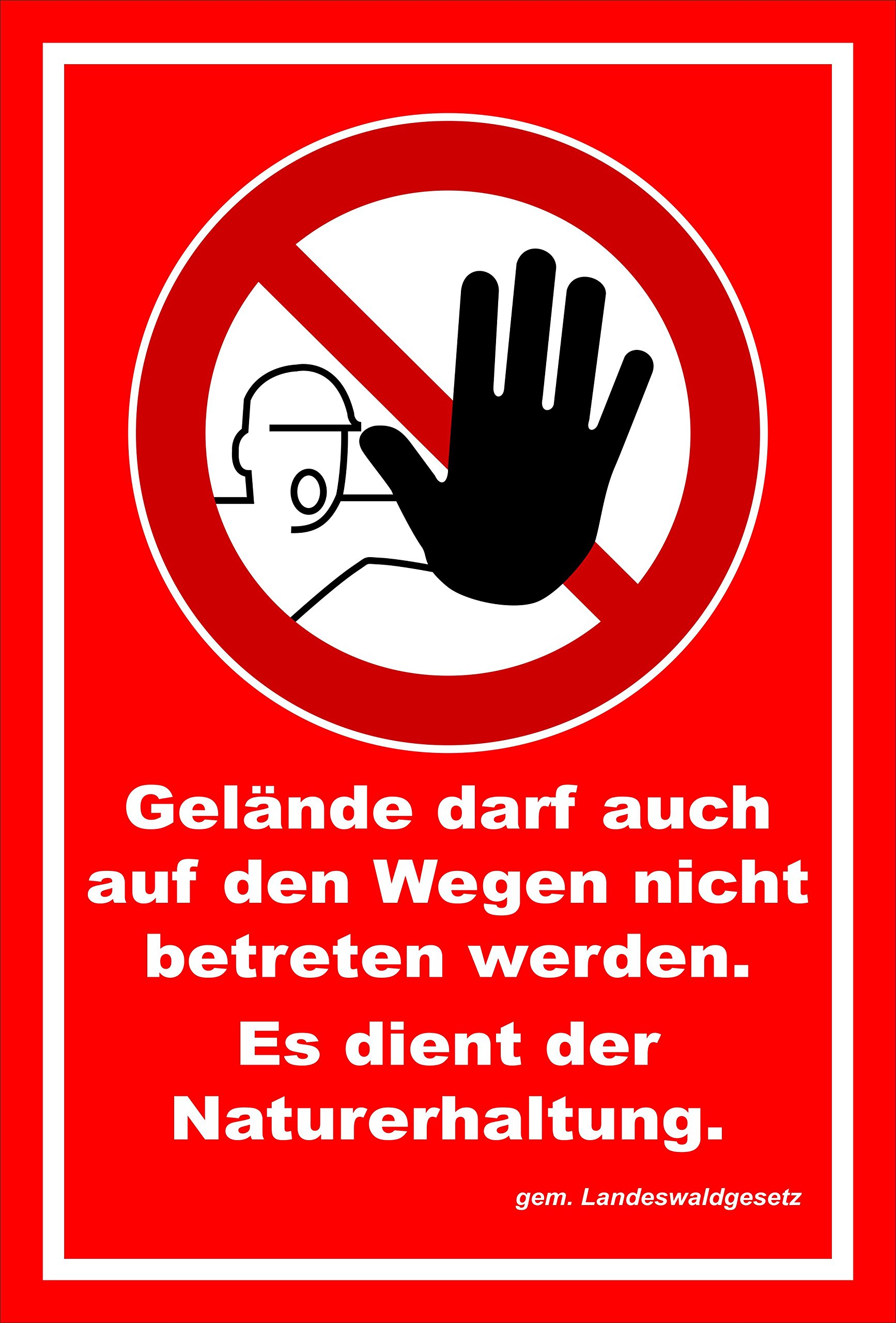 Melis-Folienwerkstatt Schild 'Gelände Nicht Betreten' - 45x30cm, 3mm Hartschaum, Wetterfest Für Außen