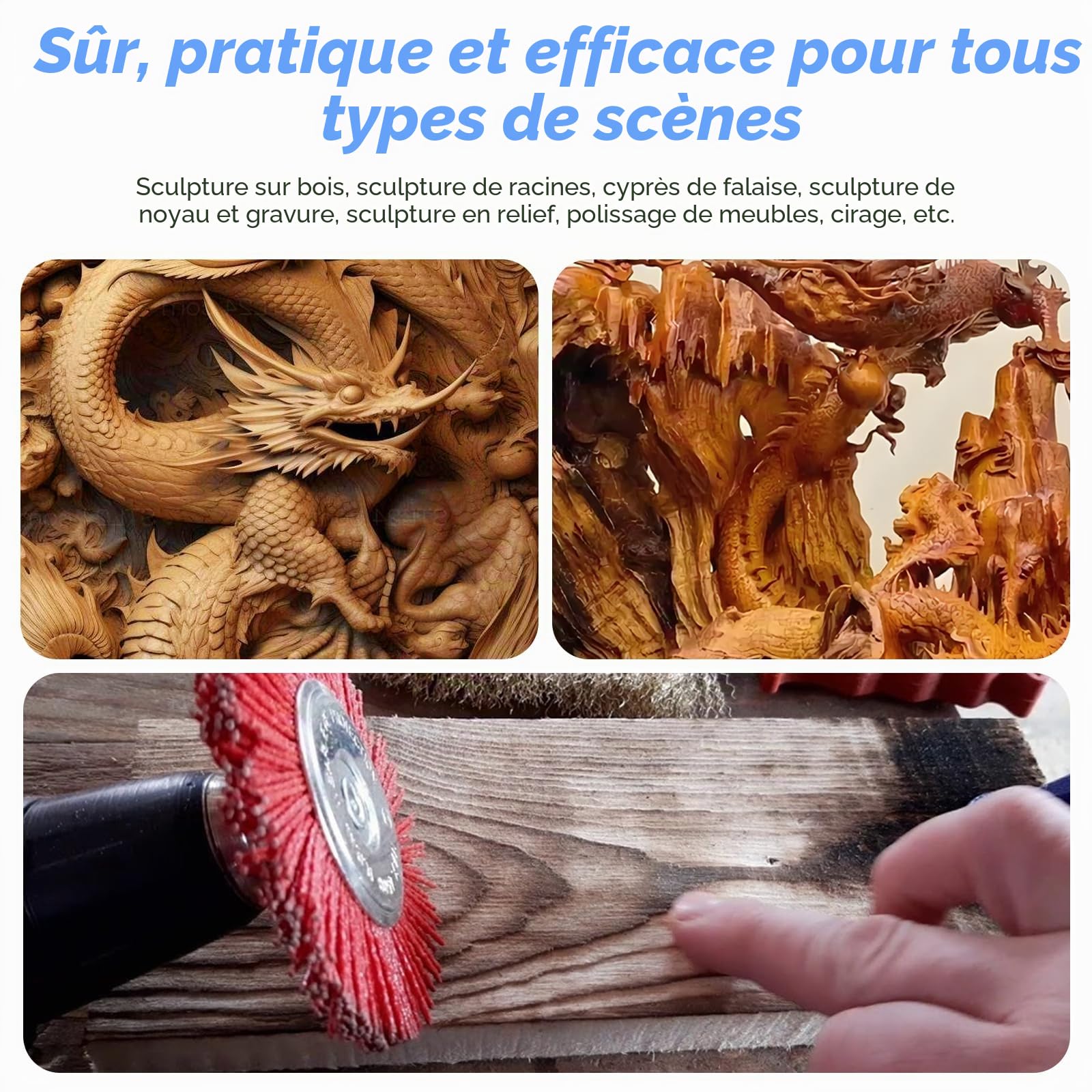 8 Pièces Brosses Abrasives Nylon pour Perceuse, Brosse Nylon Perceuse avec Tige Hexagonale 1/4", Outils Abrasifs Poncage Bois, Brosse Perceuse pour Enlever Rouille, Corrosion, Peinture