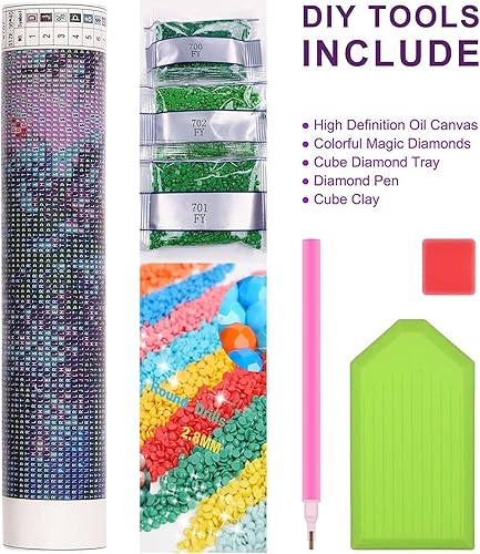 Miniatura 5 de Kits de pintura de diamantes de luna para adultos, kits de arte de diamantes de luna de playa, kit de arte de diamantes de imitación de cristal de