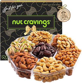 Valentines Day Mixed Nuts Gift Basket in Black Gold Box (7 Assortments, 2 LB) Treats for Adults, Food Arrangement, Healthy Snack Care Package, Kosher