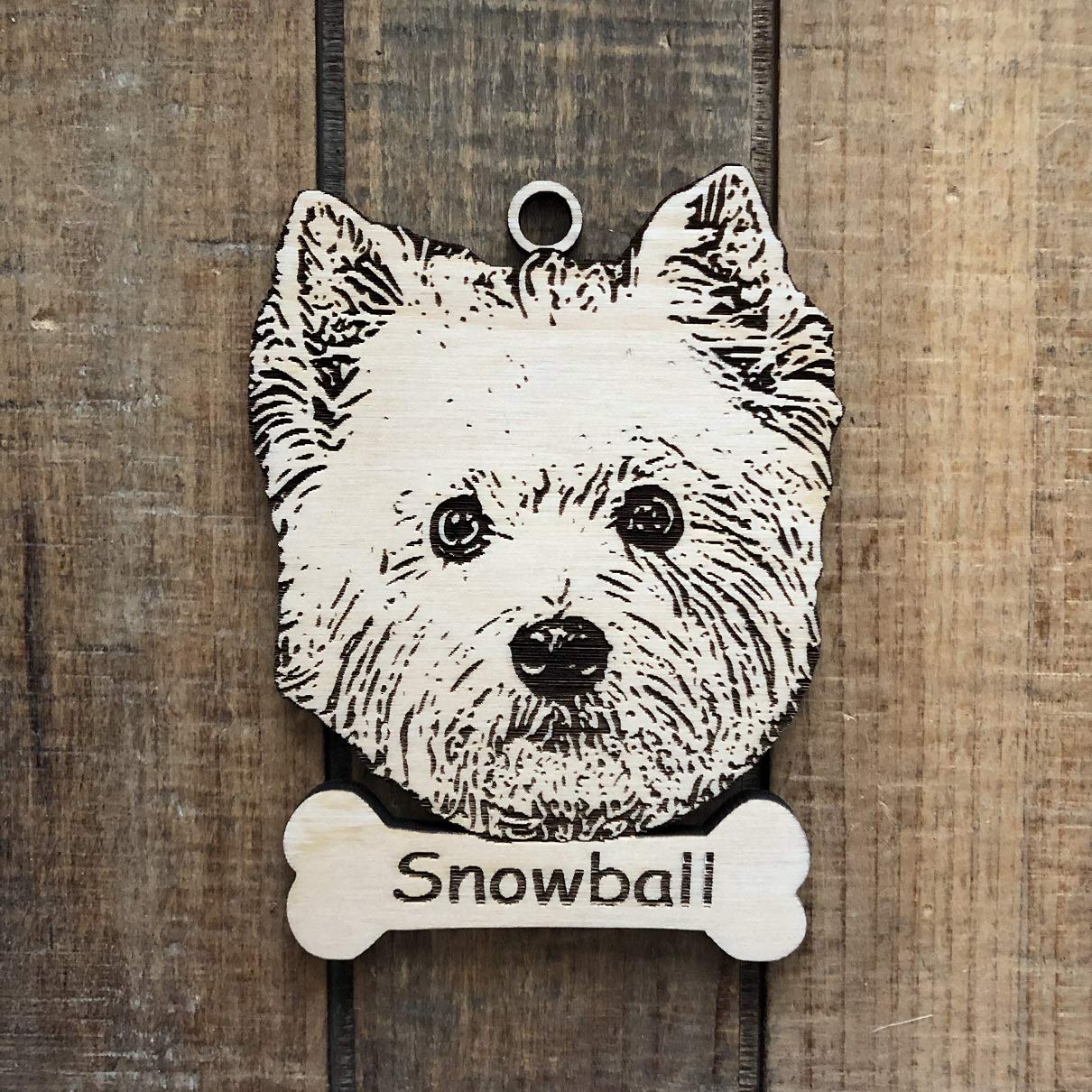 Personalized Westie Ornament - West Highland Terrier Christmas Ornament - Gift for Westie Owner - Laser Etch Your Dog's Name