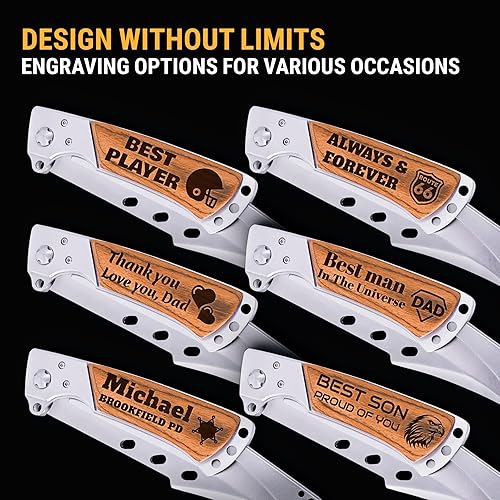 Miniatura 5 de Grand Way Cuchillo personalizado para hombres y mujeres Regalos personalizados Regalos grabados para papá, marido, novio, esposa, novia, cuchillos