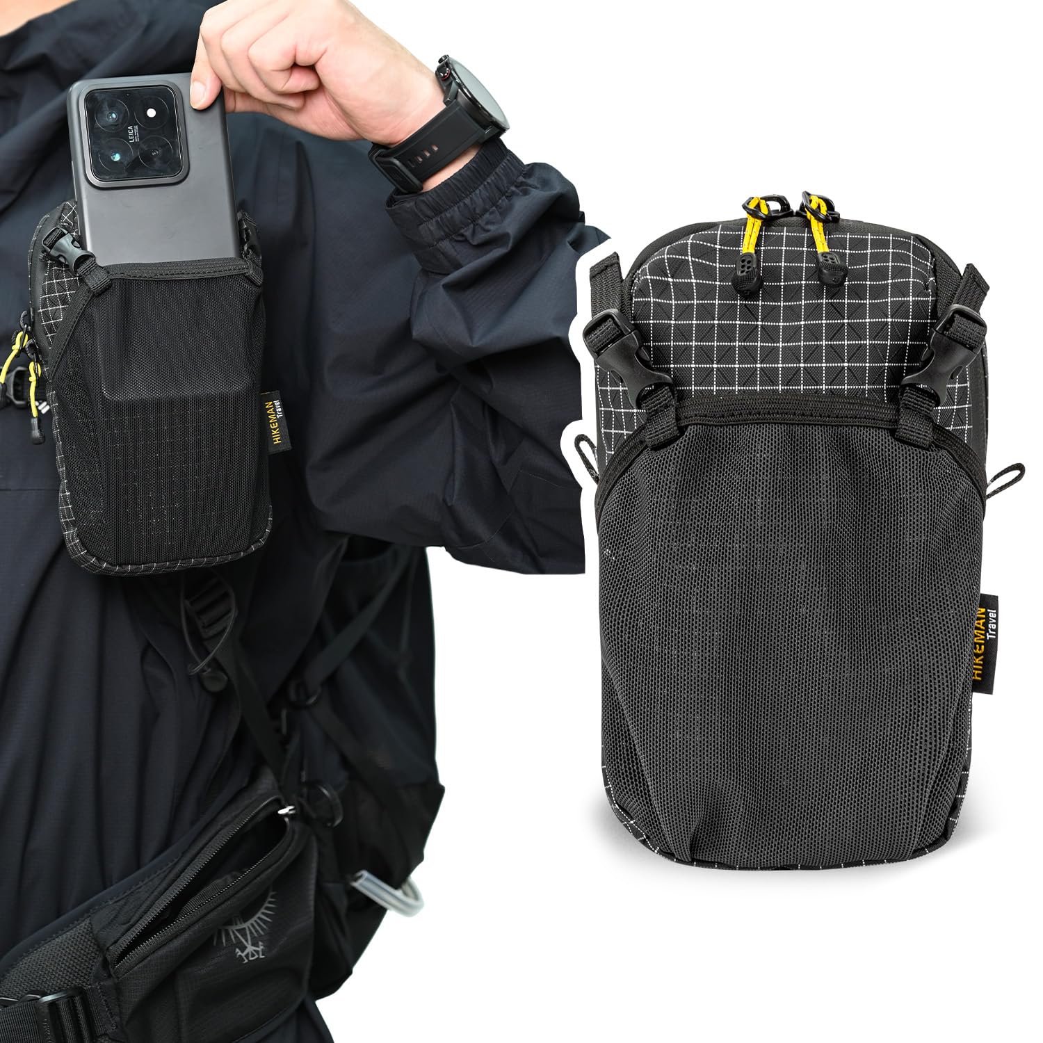スマホポーチ リュック 取り付け 登山 アウトドア ベルトポーチ リュックにつけ…
