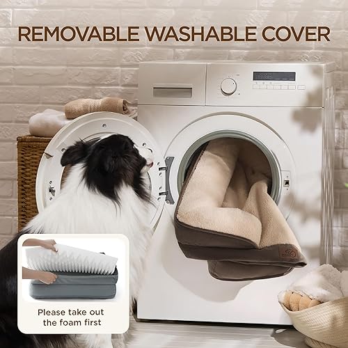 Vista 73 de Bedsure - Cama ortopédica mediana para perros, sofá cama impermeable para perros medianos, espuma de soporte con funda extraíble y lavable, forro