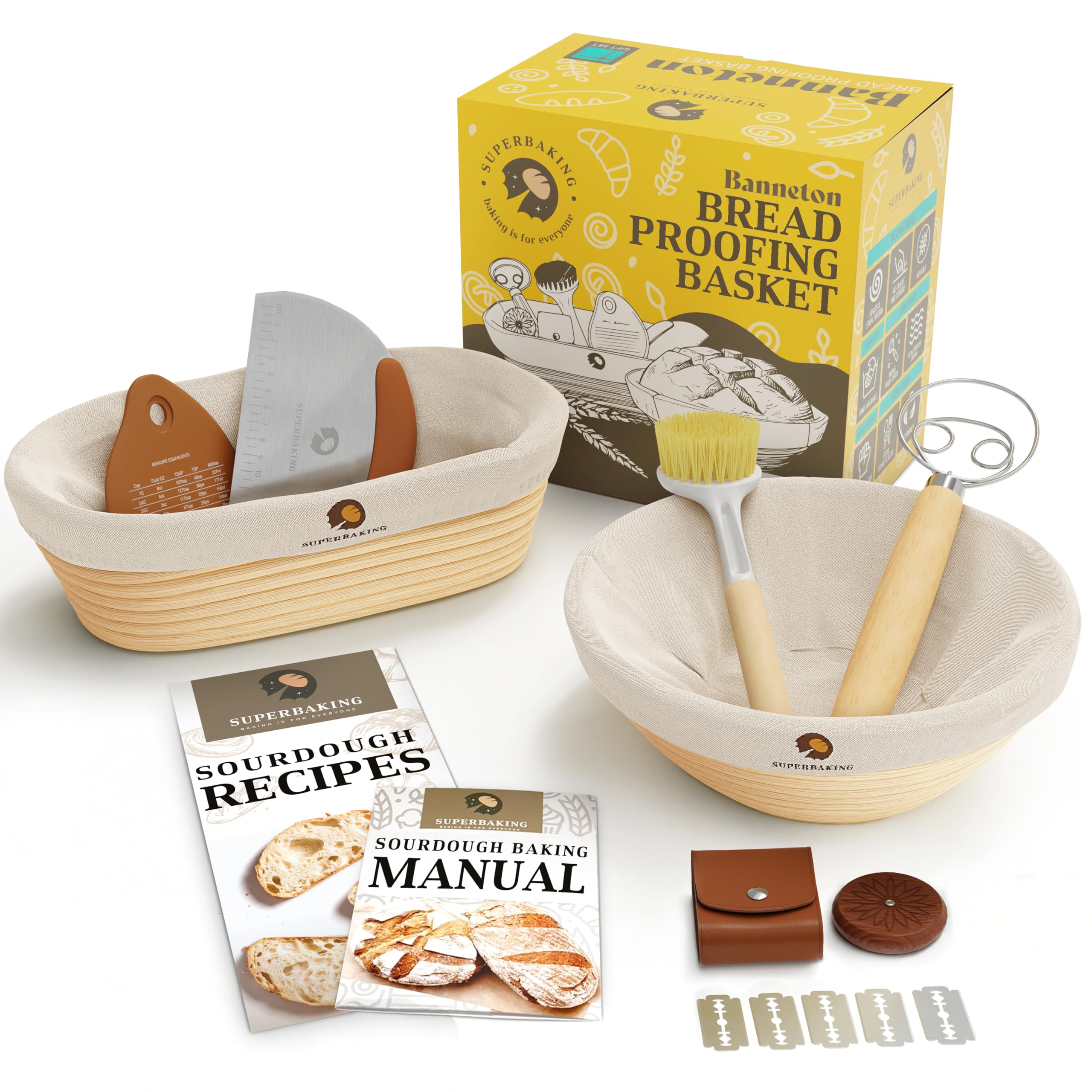 Superbaking Sourdough Proofing Basket Gift Set