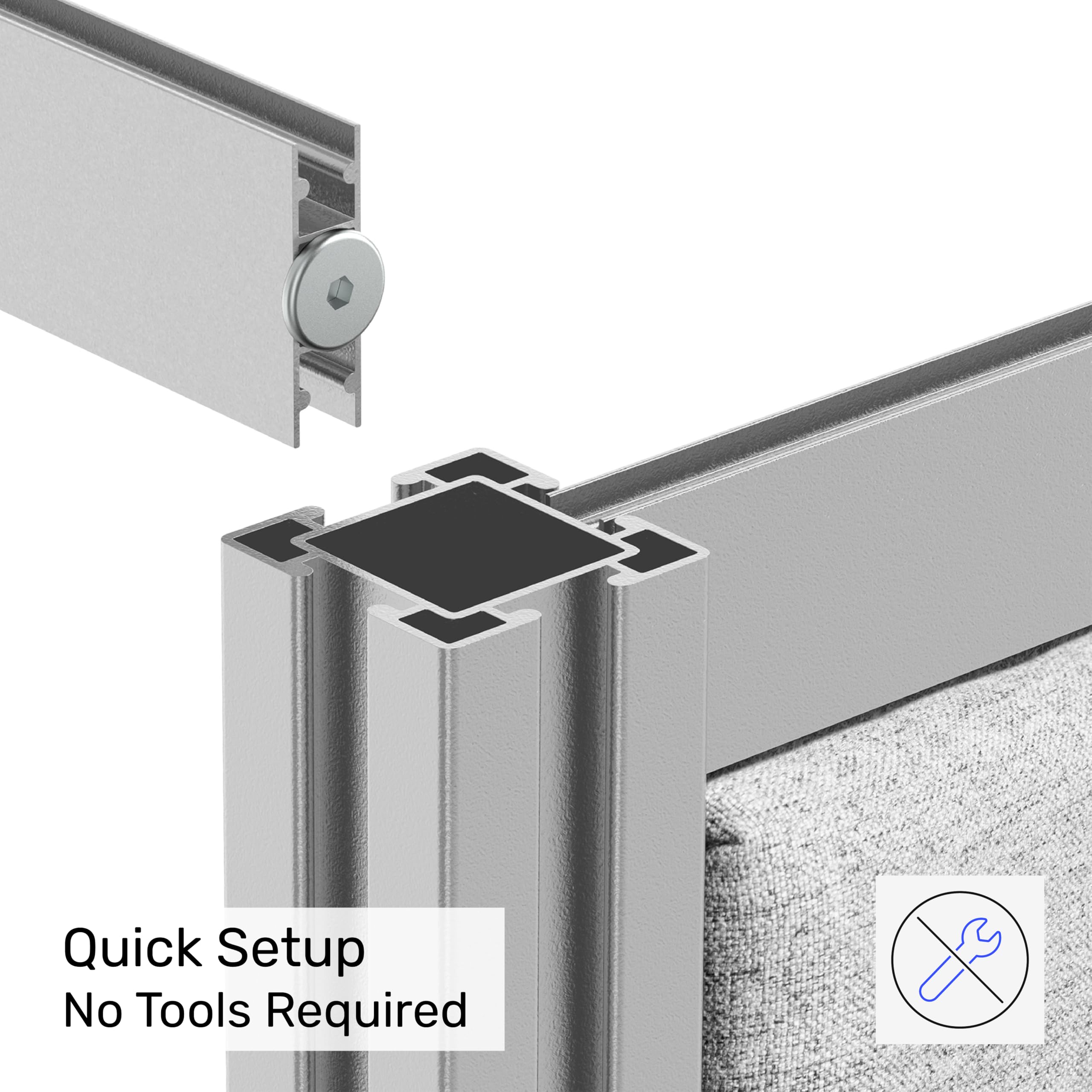 Workflow Modular Wall Divider With Whiteboard & Sound Panels - 70x70 Office Partition For Privacy