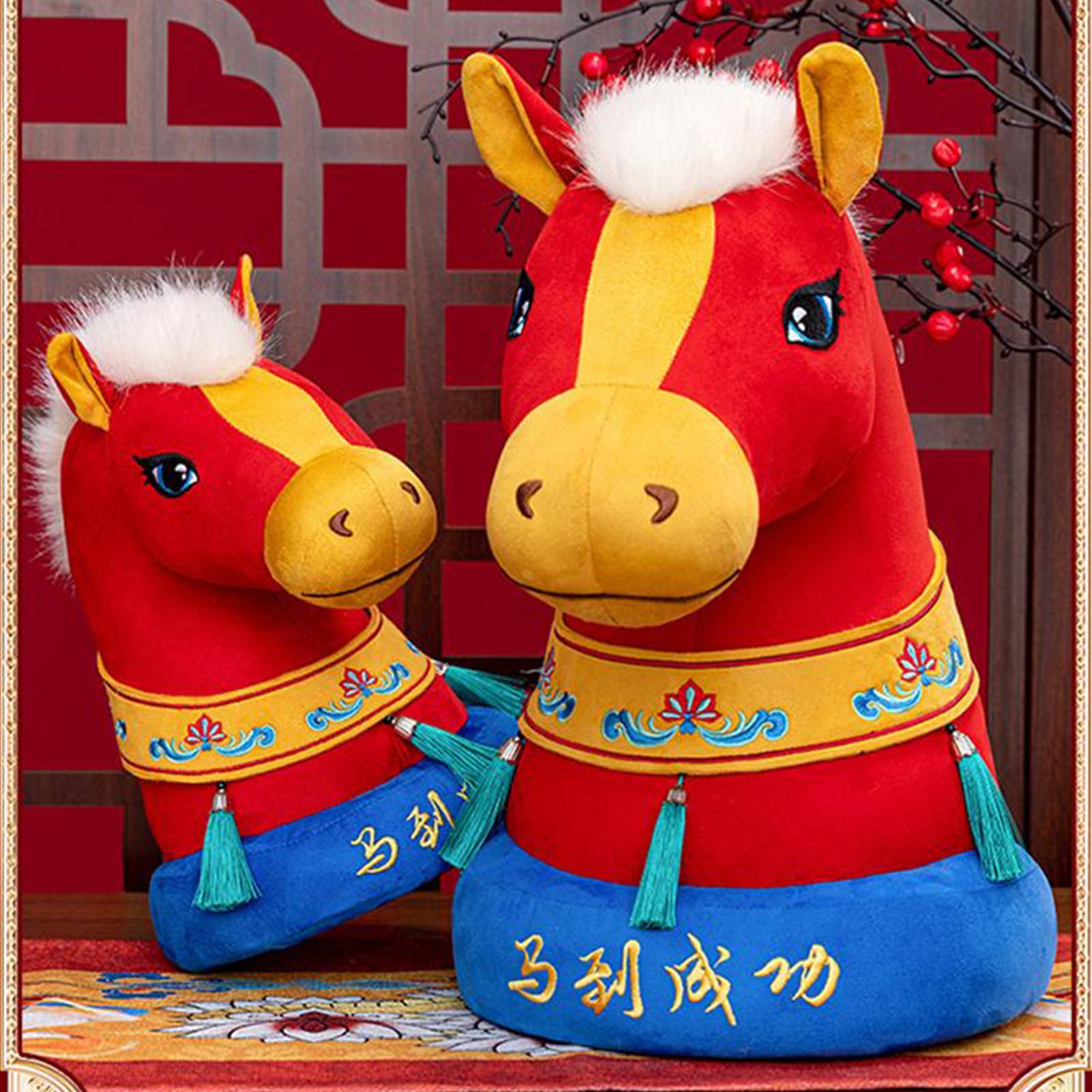 Giocattolo Di Peluche A Forma Di Cavallo Mascotte Per Le Feste E Il | Peluche per l'Anno del Cavallo Cinese per Automobile Ufficio Negozio Ristorante e Tavolo