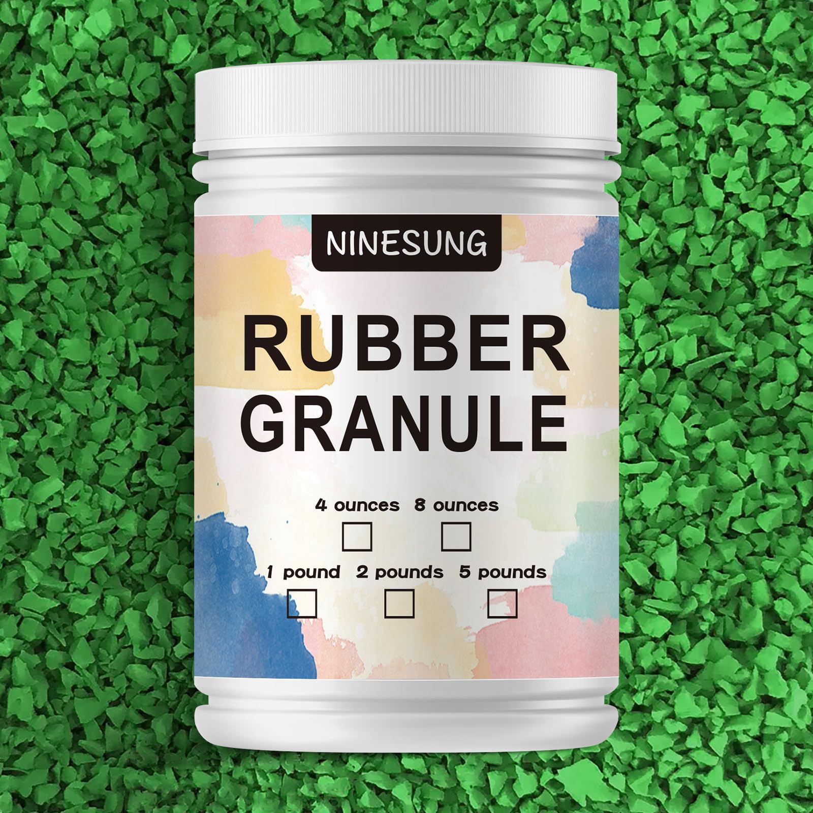 Rubber Mulch for Landscaping, Kindergarten, Outdoor Park, School, Sports Tennis Court, Pitch Rubber Granules Running Track Material Playground Mulch (Dark Green, 2 Pounds)