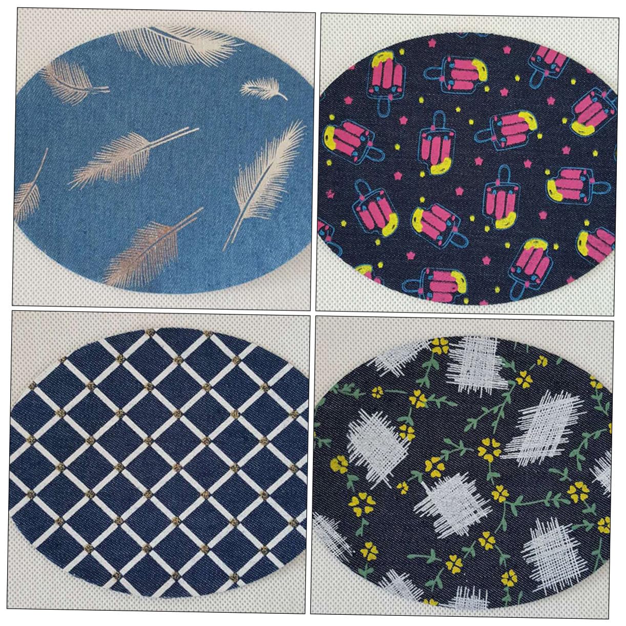 SEWACC 60stücke Denim Applikationen Stoffflicken Für Kleidung Aufbügelbare Annähen Geeignete Patches Zufälligen Farben Kreative Nähzubehör Für Jeans Und Textilien