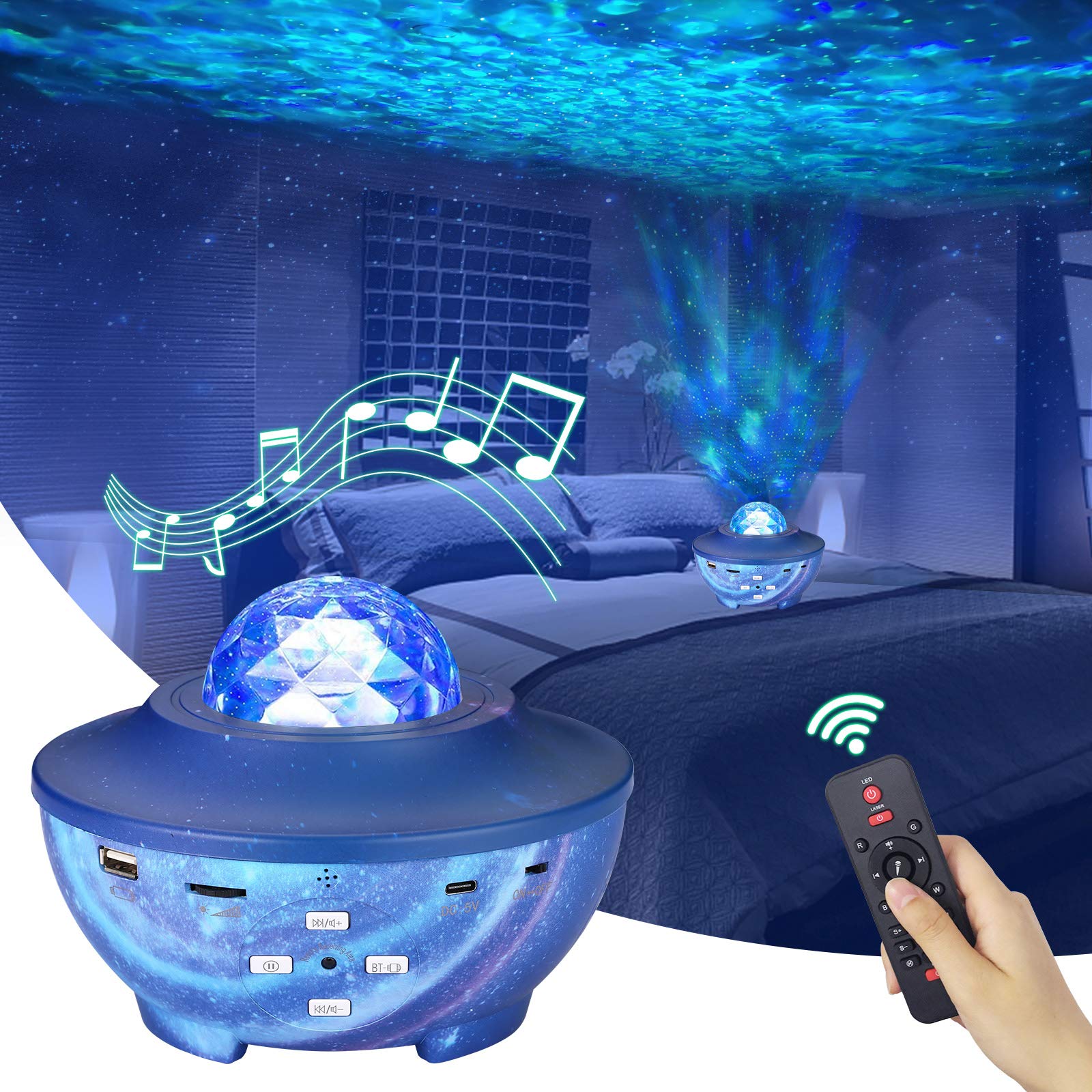 Buy Star Projector Galaxy Projector Light with Speaker, Remote Control