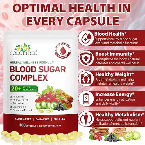 Miniatura 5 de Blood Sugar Complex Support  20+ Herbal Ingredients with Cinnamon, Berberine, Bitter Melon & Mulberry Leaf  Metabolism & Energy Wellness Formula