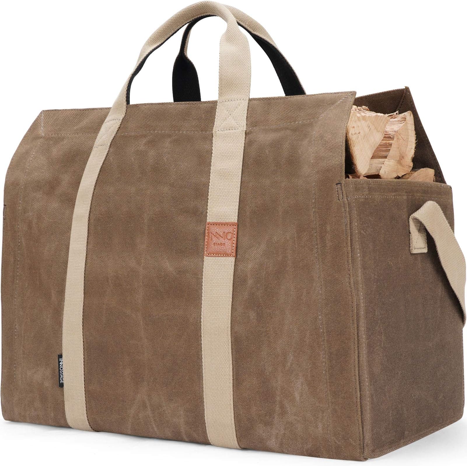 Firewood Carrier Bag, Log Carrier Tote Bag Wood Carrying Bag Firewood Storage Tote With Thick Padded Handles Firewood Holder Firewood Log Carrier