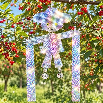 Hanging Bird Scare Reflective Devices, Scarecrow Highly Reflective Bird Deterrents Double-Sided Reflectors Keep Birds Away for Garden, Orchards, Patio, Yard Scarecrow