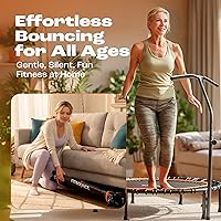 Vista 3 de MXL FIT Bounce PRO Bungee Rebounder - Premium Indoor Mini Trampoline for Adults, Silent Low-Impact Bounce, Half-Folding with Foldable Steel Legs &