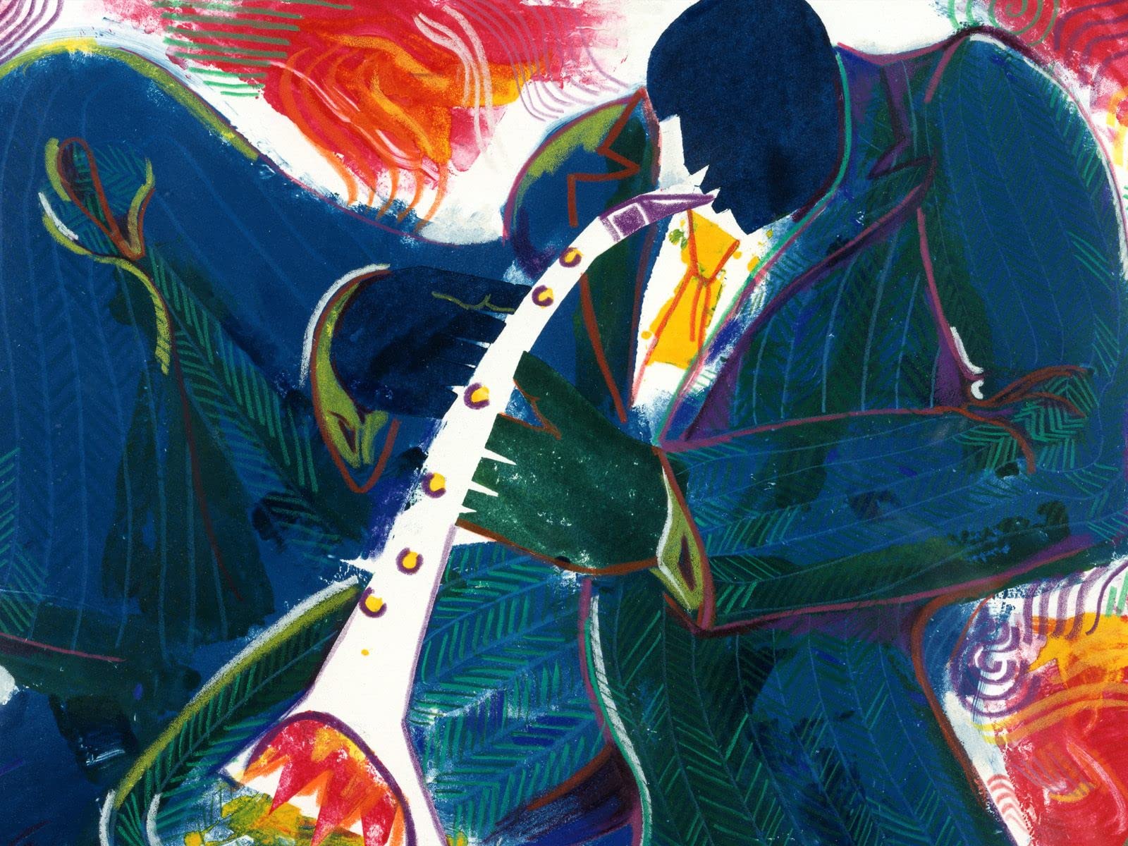 Clarinet Fire Gil Mayers 1992 A0 Poster on Canvas - Movie Art Poster in varie dimensioni per idee soggiorno o camera da letto. Immagini di film cult senza bordi Classic Iconic 70s 80s 90s Vintage Ret