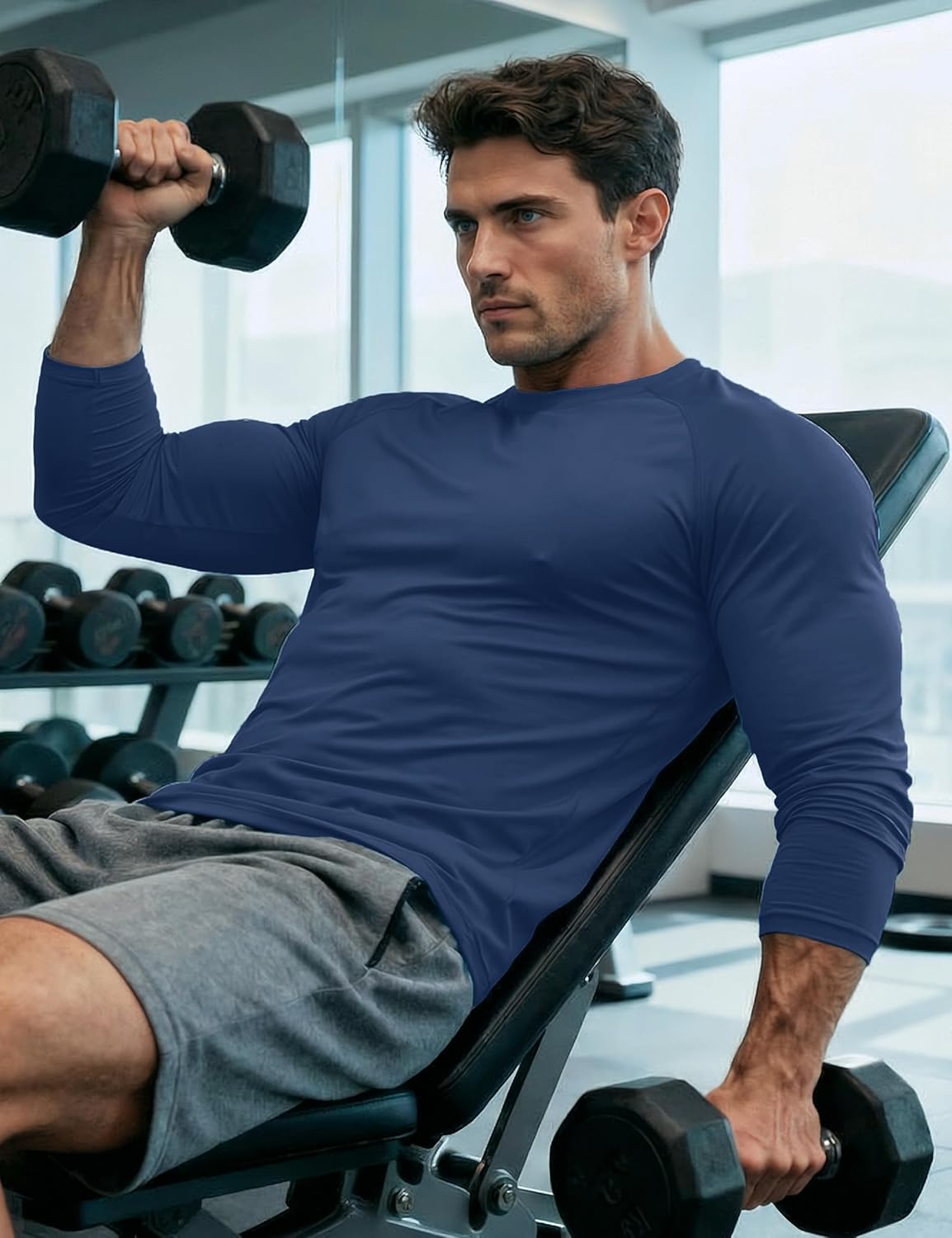 MAGCOMSEN Men's UPF 50+ Sun Protection Shirts Long Sleeve Quick Dry UV SPF Rash Guard Fishing Running Swim Athletic - Image 2